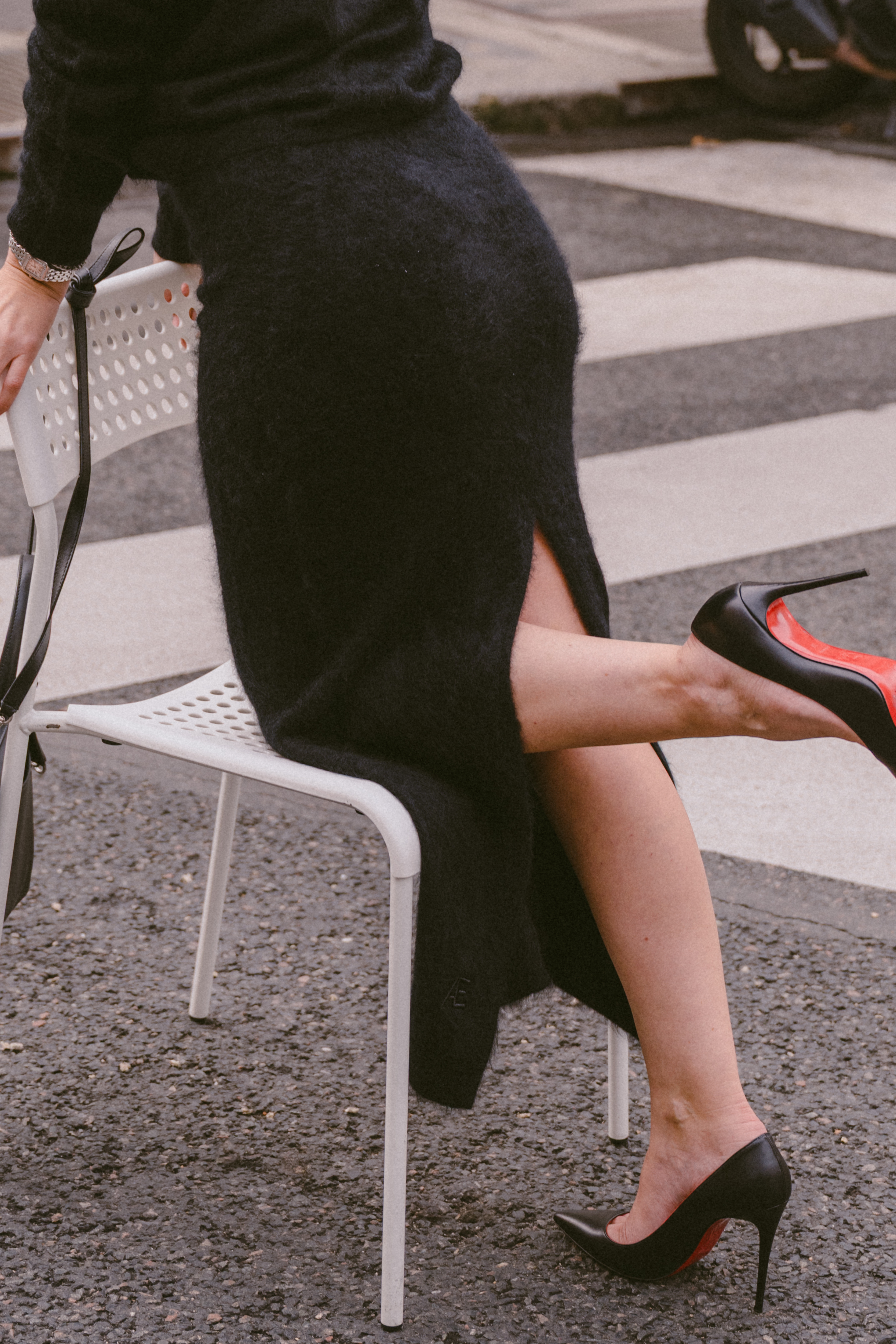 Smoking Skirt I Jupe noire en cachemire brossé